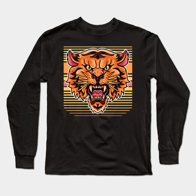 Vintage Tiger Roar Long Sleeve T-Shirt by machmigo